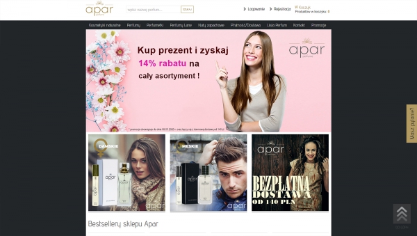 projekt strony www.aparperfume.pl
